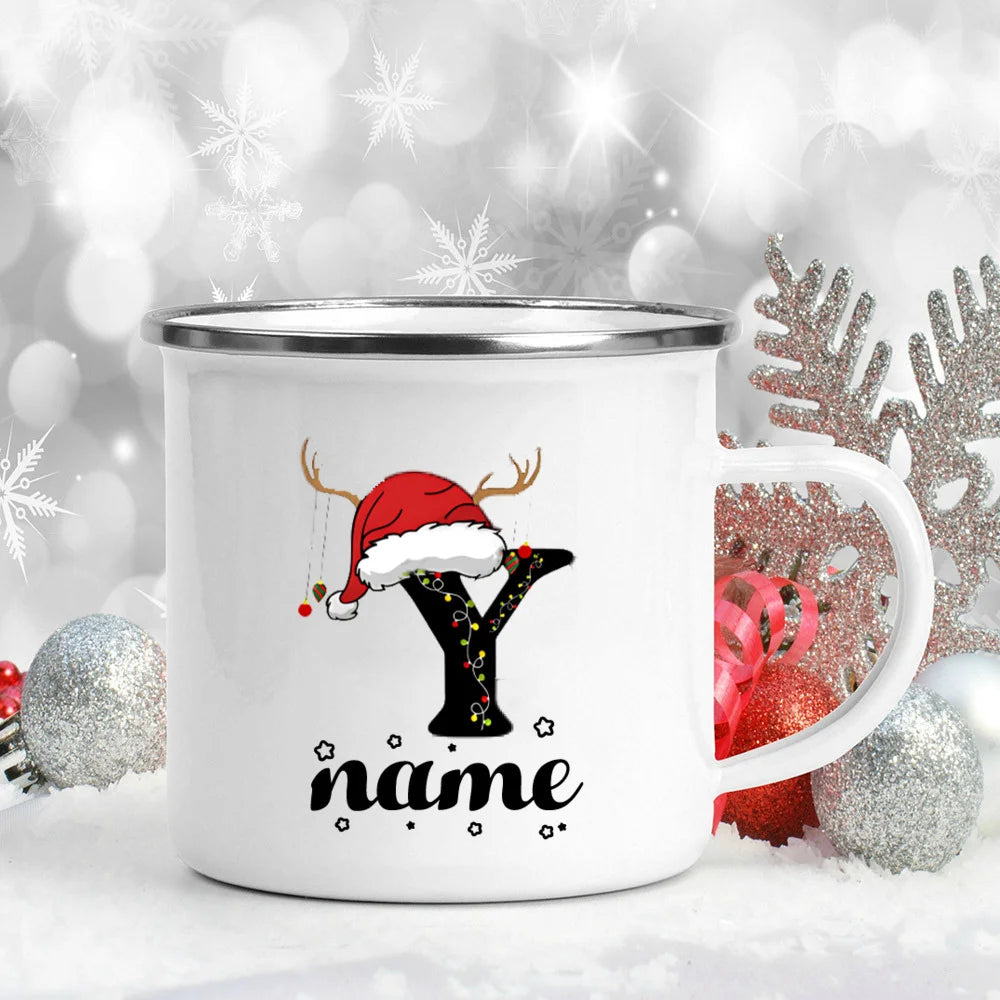 Personalised Enamel Christmas Mug