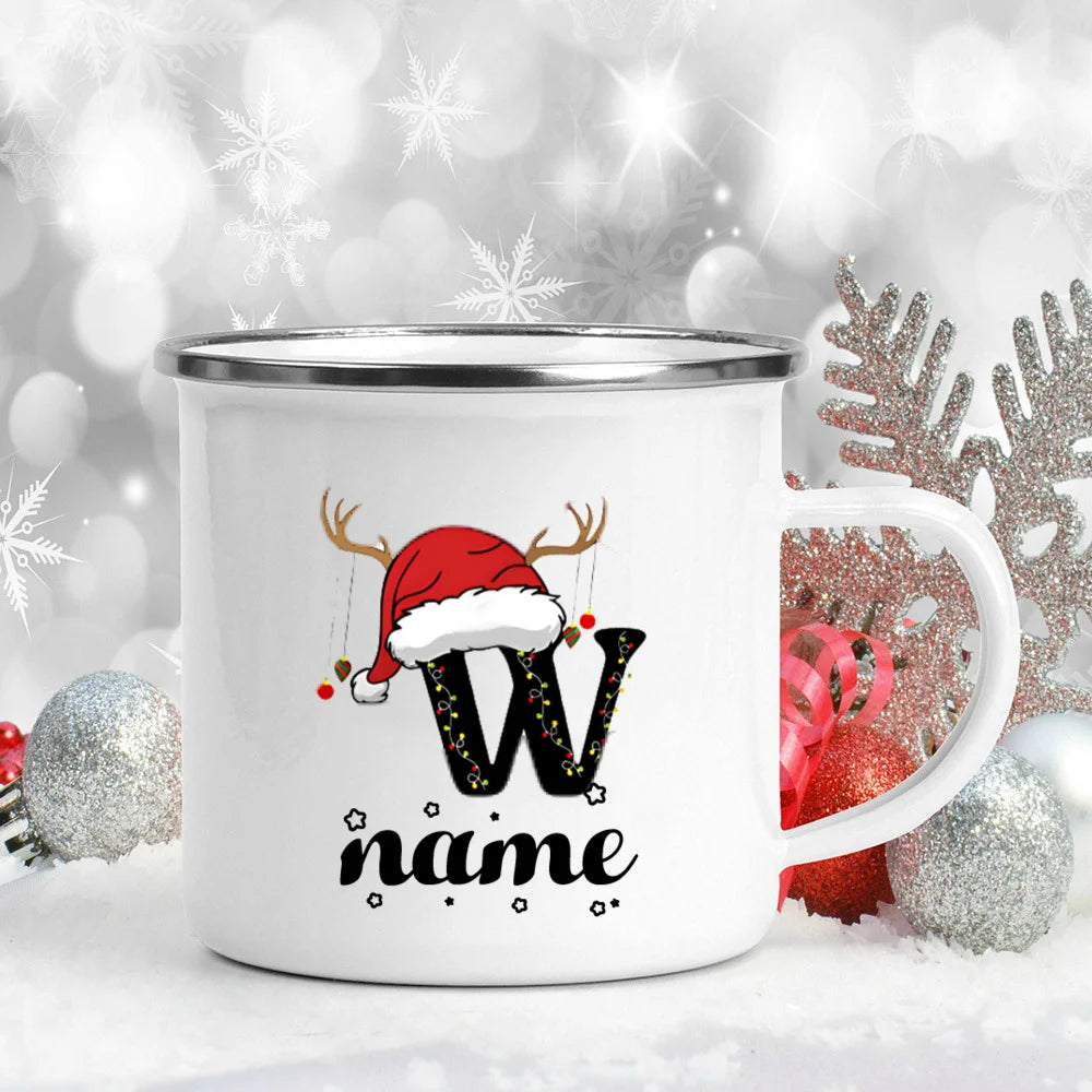 Personalised Enamel Christmas Mug