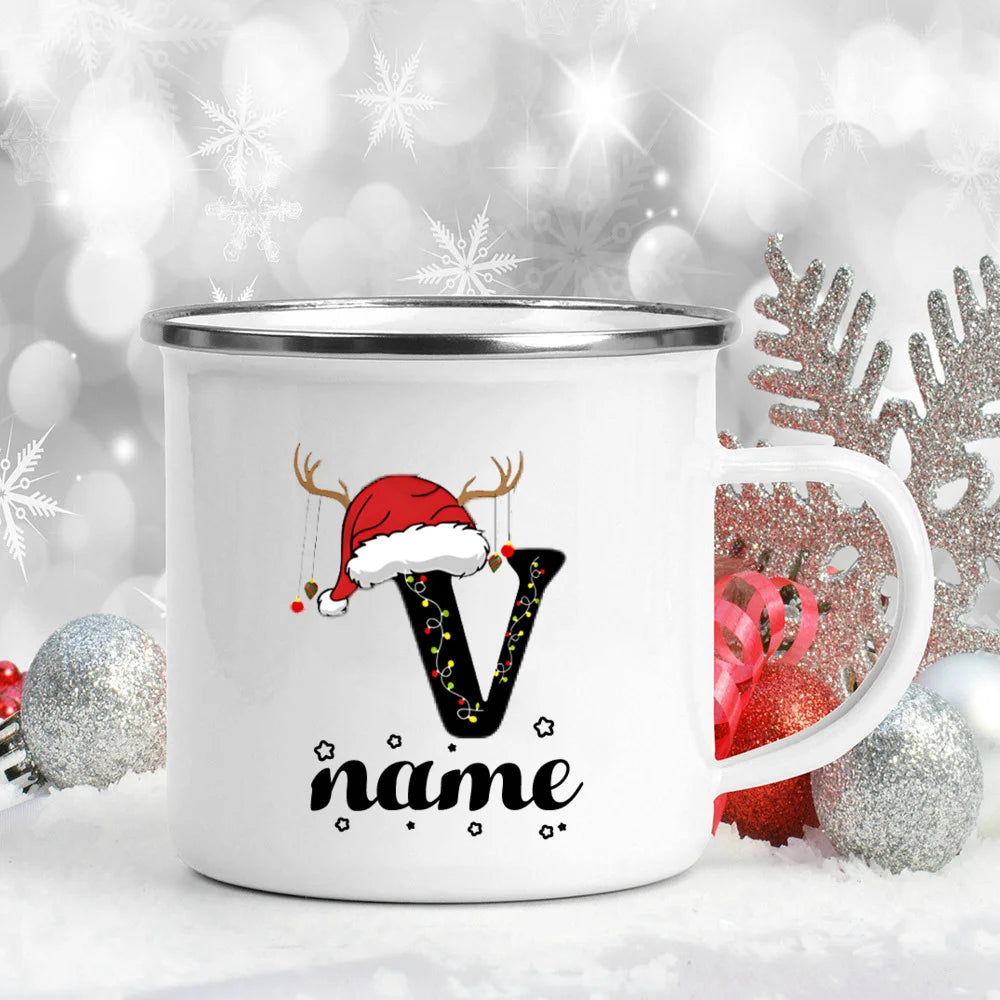 Personalised Enamel Christmas Mug