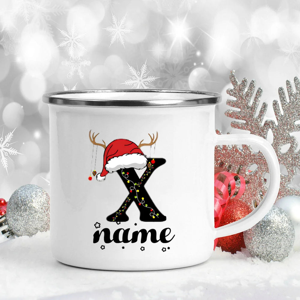 Personalised Enamel Christmas Mug