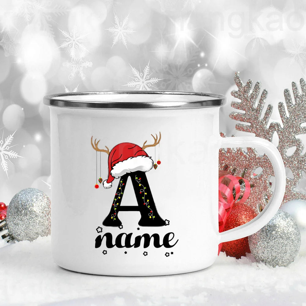 Personalised Enamel Christmas Mug