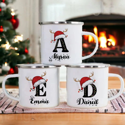 Personalised Enamel Christmas Mug