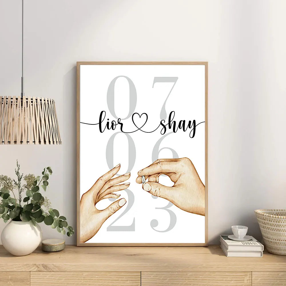 Personalised Lovers Canvas Art Print