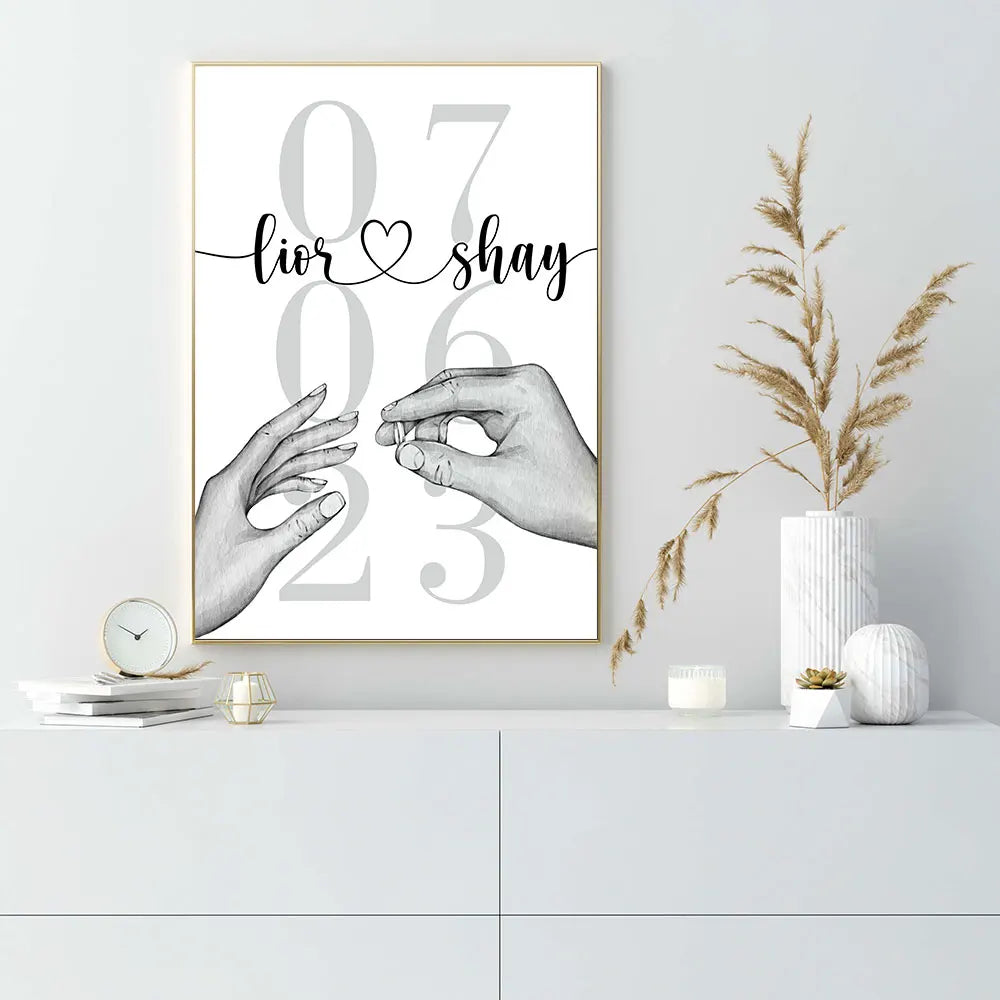 Personalised Lovers Canvas Art Print