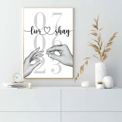 Personalised Lovers Canvas Art Print