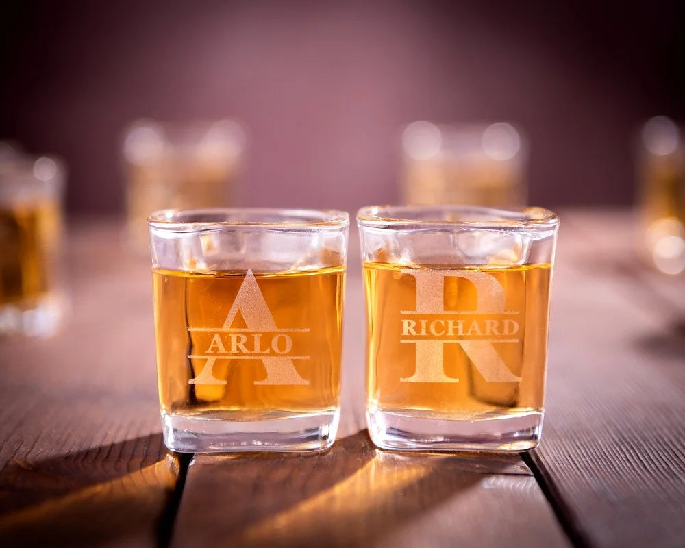 Personalised Monogrammed Whiskey Shot Glasses