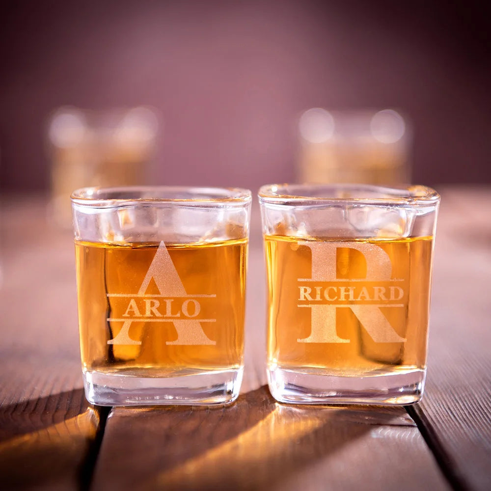 Personalised Monogrammed Whiskey Shot Glasses