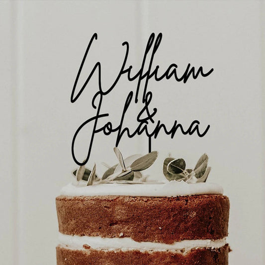 Personalised Rustic Wedding Cake Topper