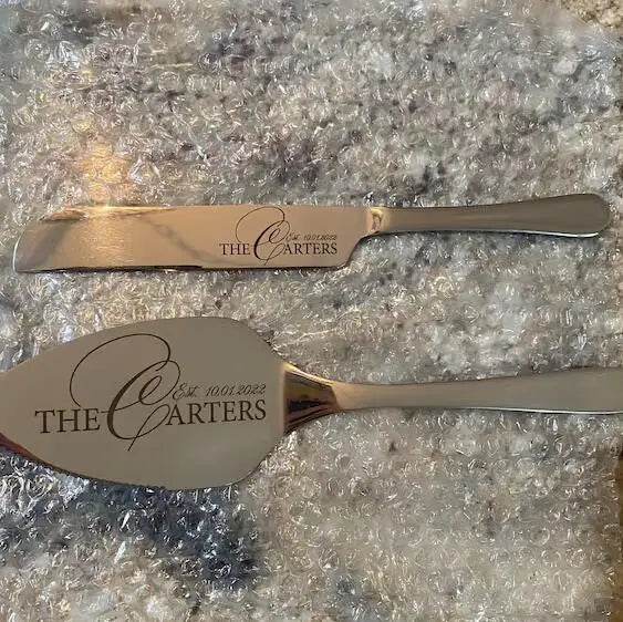 Personalised Stainless Steel Cake Cutting Set