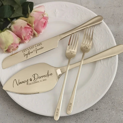 Personalised Stainless Steel Cake Cutting Set