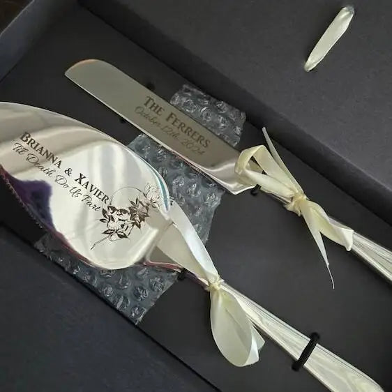 Personalised Stainless Steel Cake Cutting Set