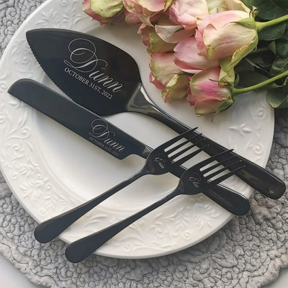 Personalised Stainless Steel Cake Cutting Set