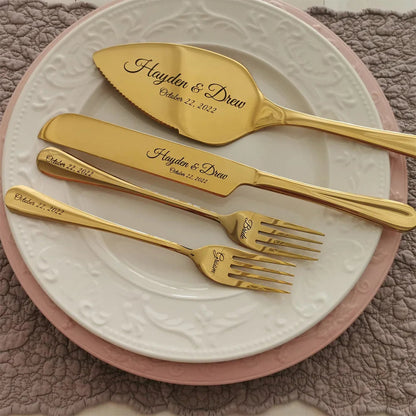 Personalised Stainless Steel Cake Cutting Set