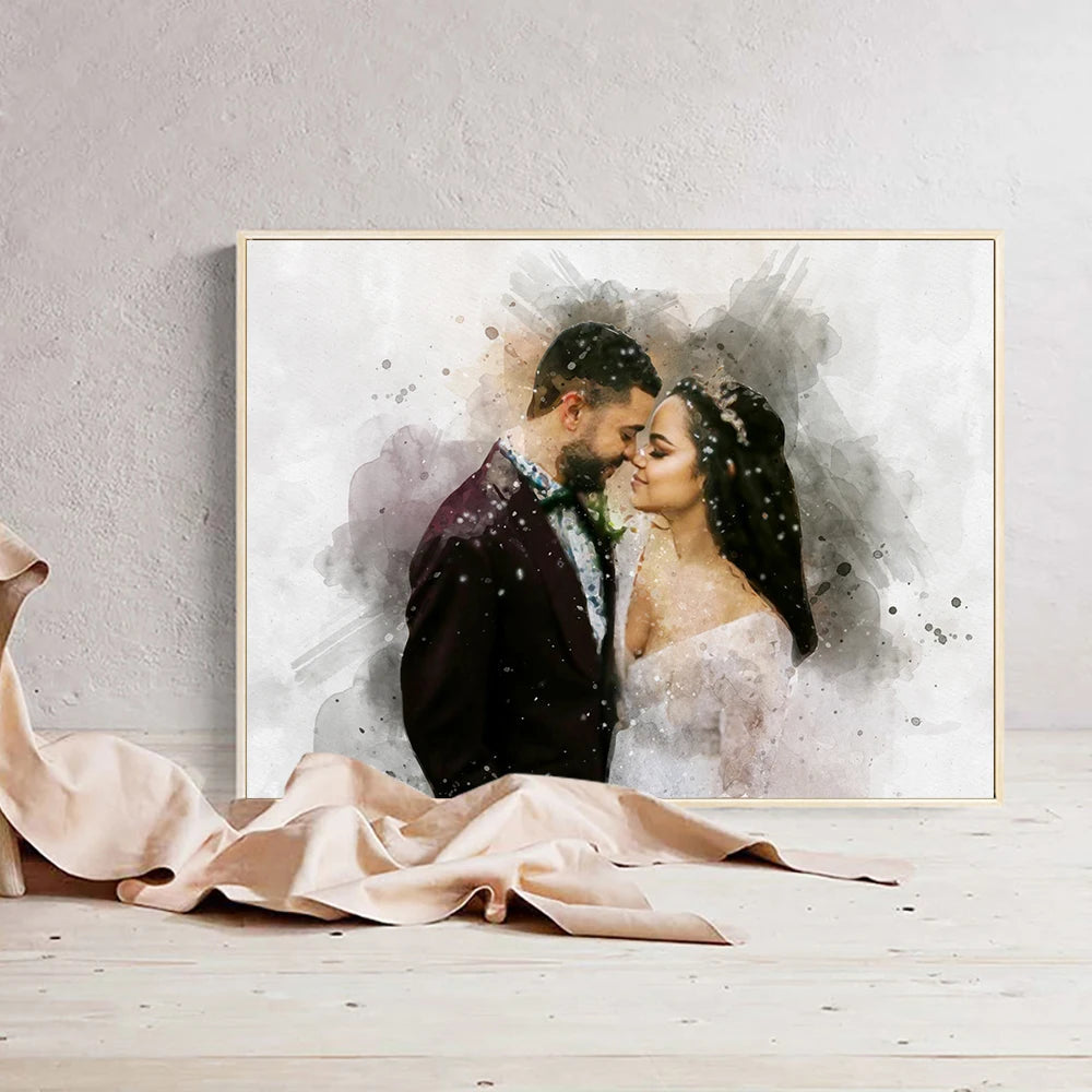 Personalised Watercolour Canvas Art Print