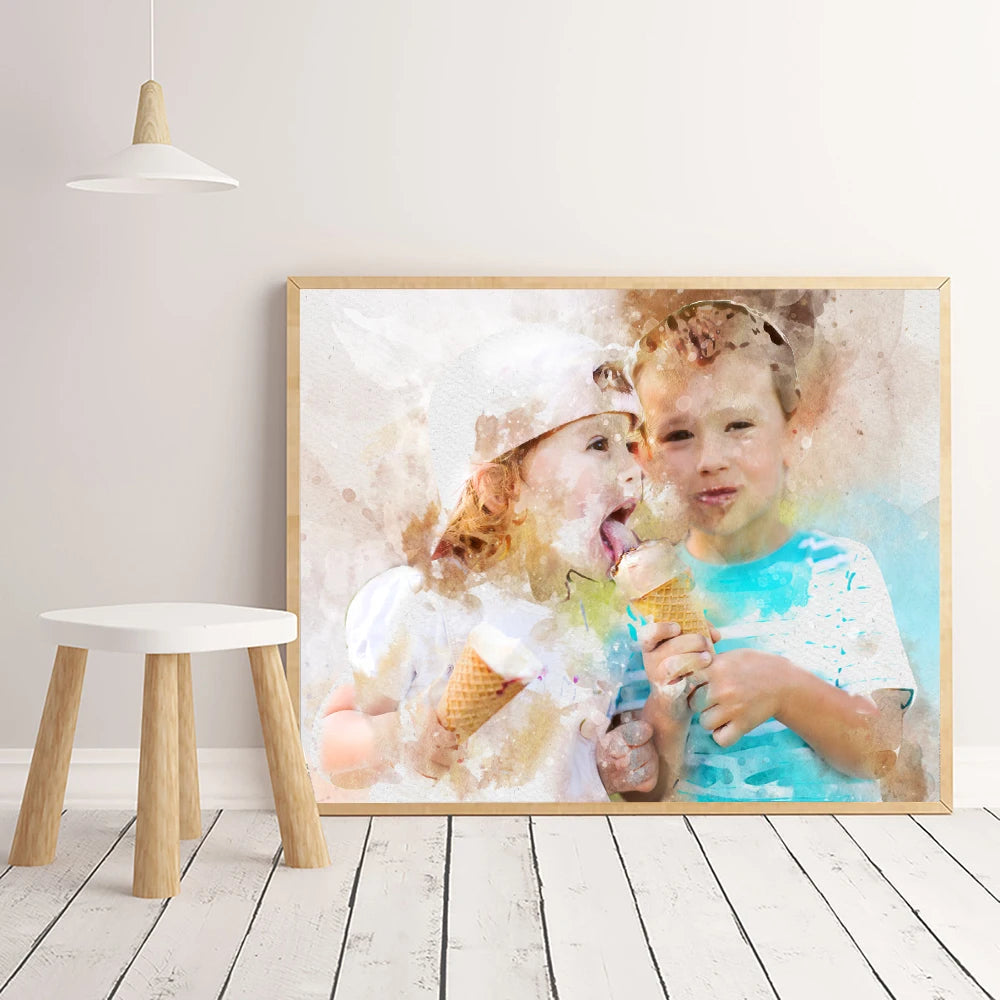 Personalised Watercolour Canvas Art Print