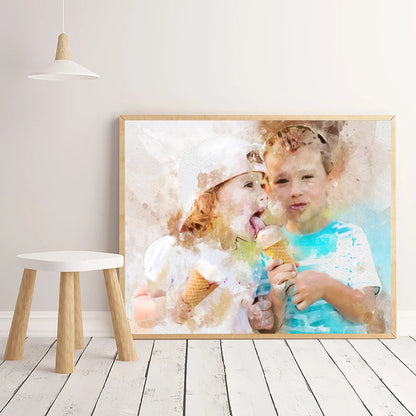 Personalised Watercolour Canvas Art Print