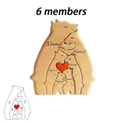 Personalised Wooden Bear Family Puzzle