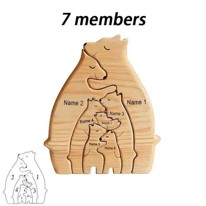 Personalised Wooden Bear Family Puzzle