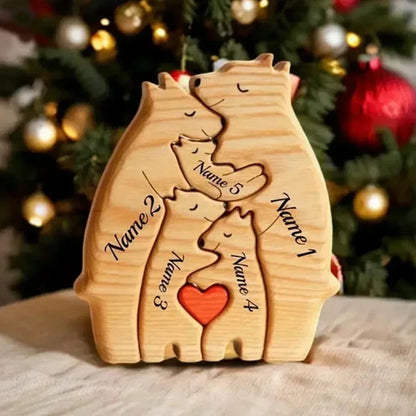 Personalised Wooden Bear Family Puzzle