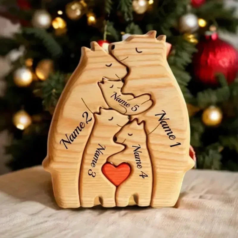 Personalised Wooden Bear Family Puzzle