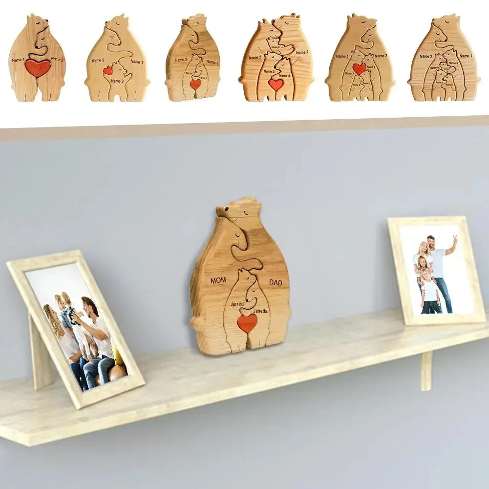 Personalised Wooden Bear Family Puzzle