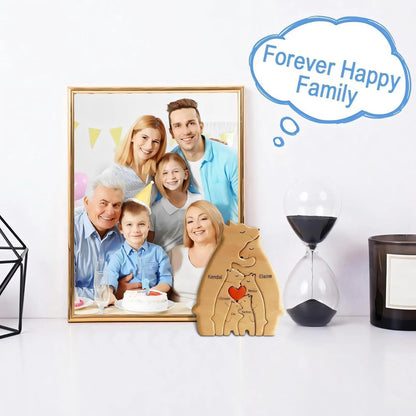 Personalised Wooden Bear Family Puzzle