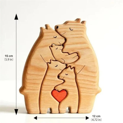 Personalised Wooden Bear Family Puzzle