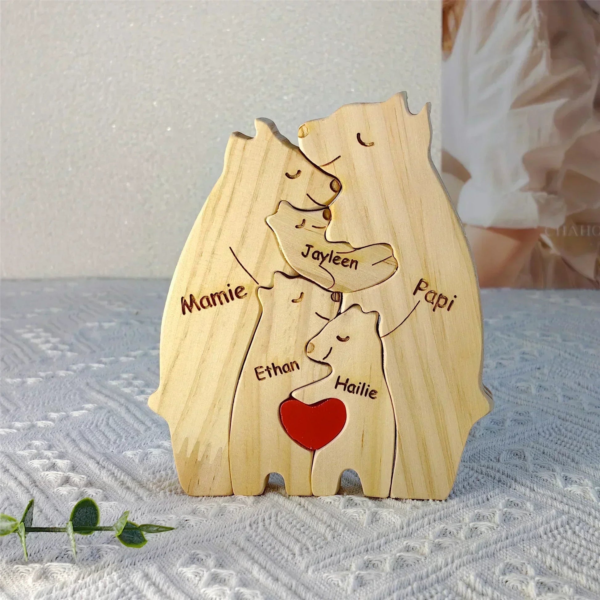 Personalised Wooden Bear Family Puzzle