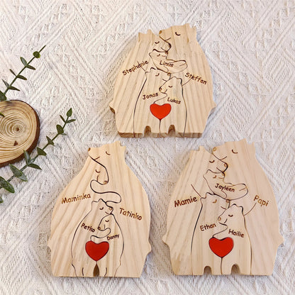 Personalised Wooden Bear Family Puzzle