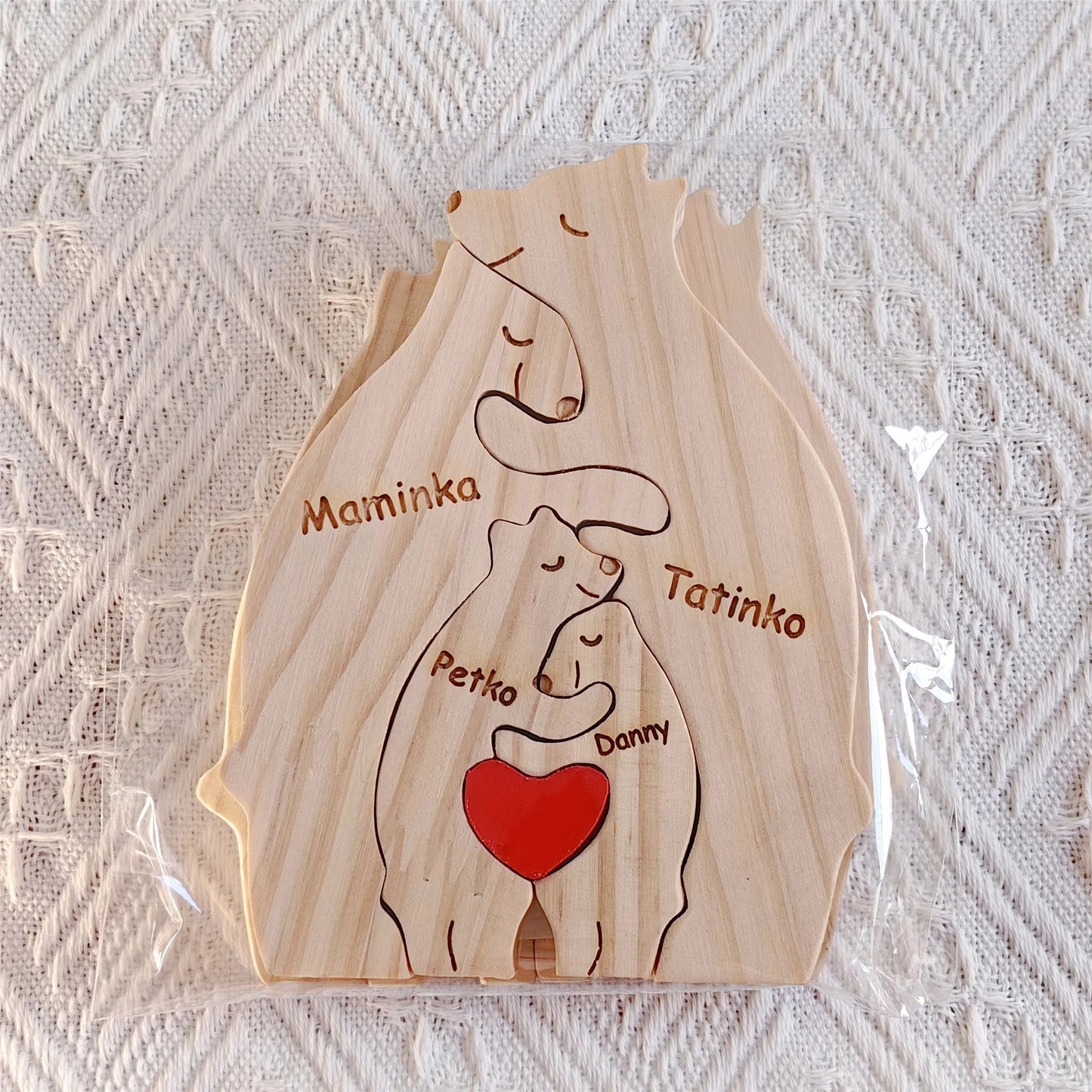 Personalised Wooden Bear Family Puzzle