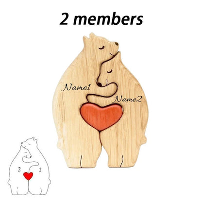 Personalised Wooden Bear Family Puzzle