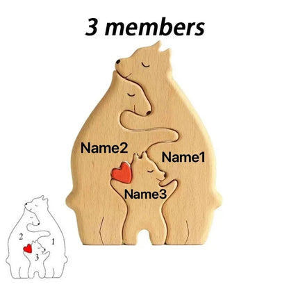 Personalised Wooden Bear Family Puzzle