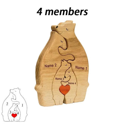 Personalised Wooden Bear Family Puzzle