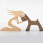 Personalised Wooden Human & Dog Figurine