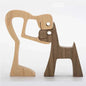 Personalised Wooden Human & Dog Figurine