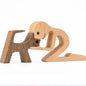 Personalised Wooden Human & Dog Figurine