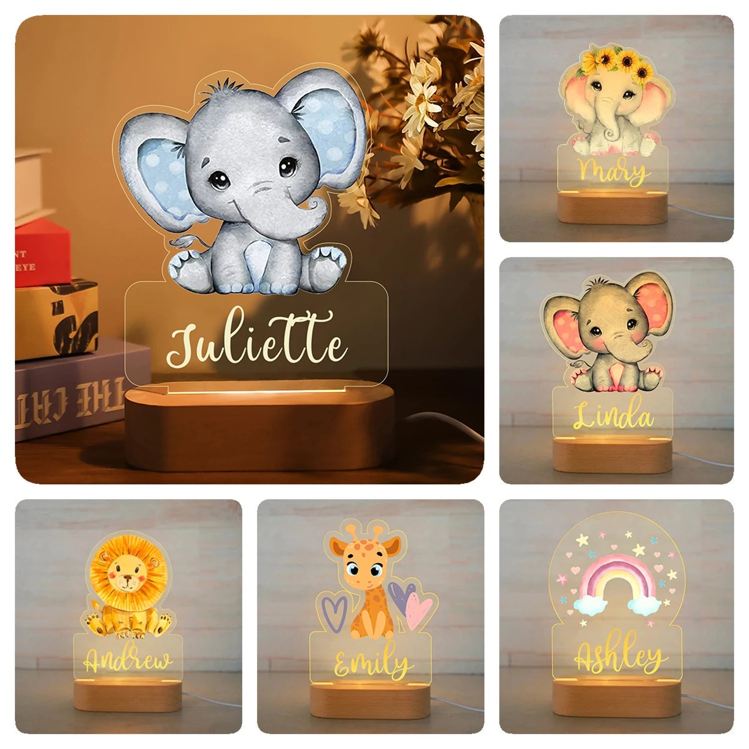 Personalized Acrylic Animal Night Light