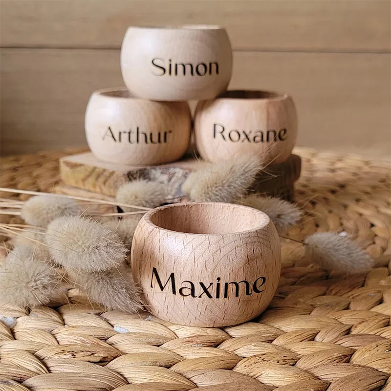 Personalized Rustic Wooden Napkin Rings