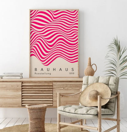 Pink Bauhaus Minimalist Wall Art