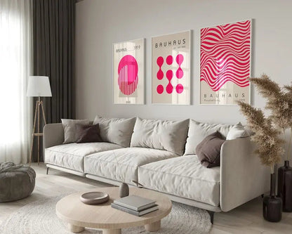 Pink Bauhaus Minimalist Wall Art