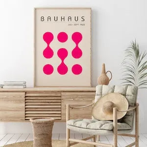 Pink Bauhaus Minimalist Wall Art