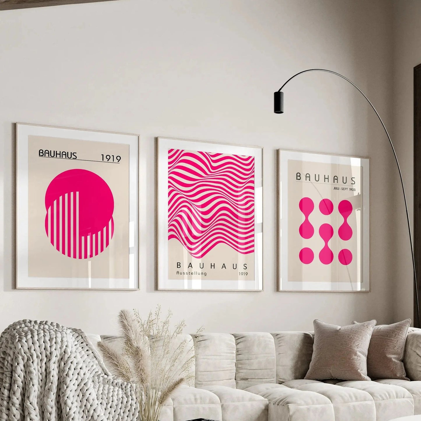 Pink Bauhaus Minimalist Wall Art