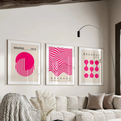 Pink Bauhaus Minimalist Wall Art