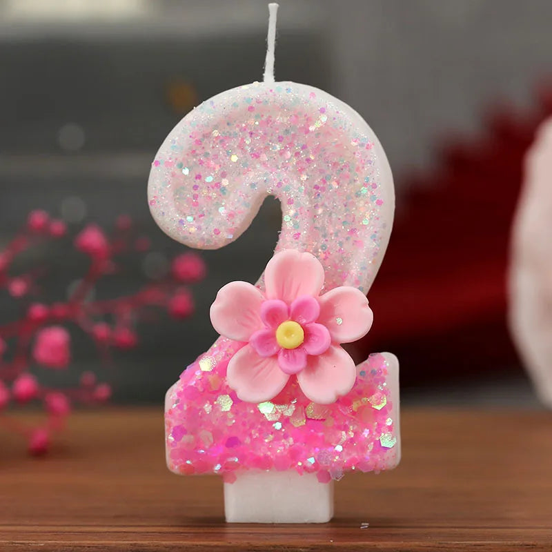 Pink Birthday Candle Topper Set