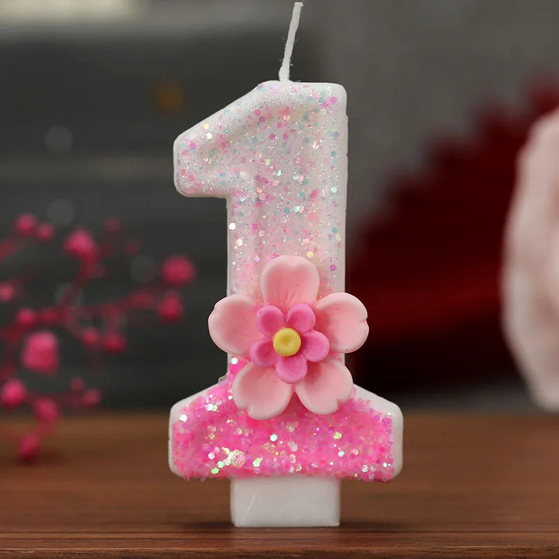 Pink Birthday Candle Topper Set