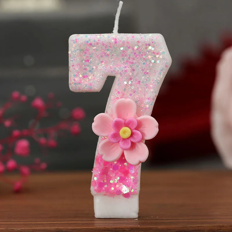 Pink Birthday Candle Topper Set