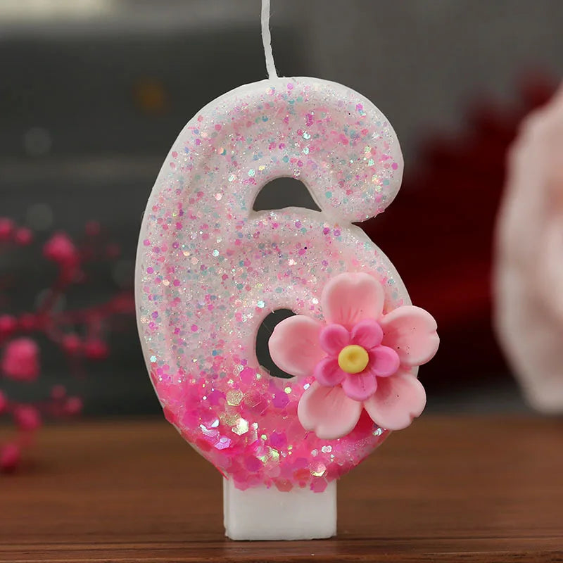 Pink Birthday Candle Topper Set