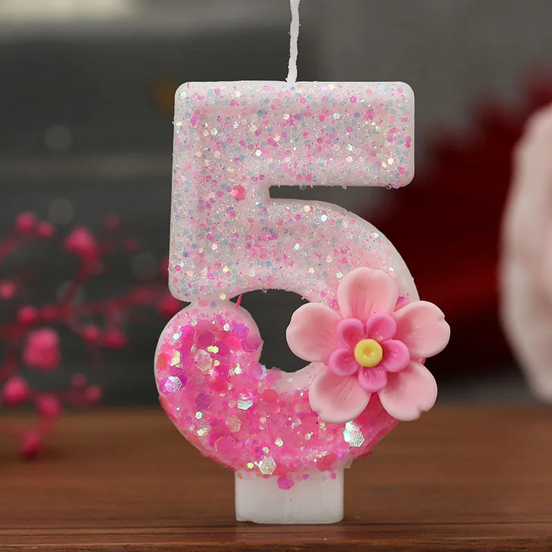 Pink Birthday Candle Topper Set