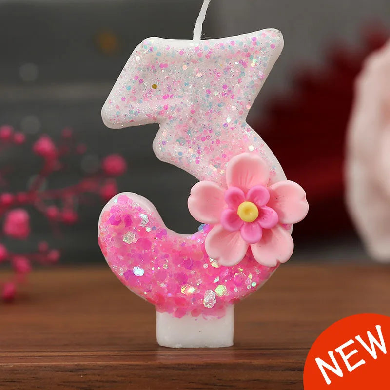 Pink Birthday Candle Topper Set