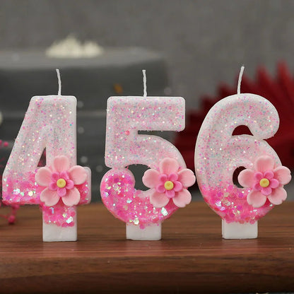 Pink Birthday Candle Topper Set